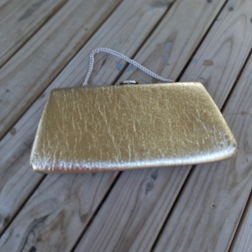 Women's Vintage Gold Clutch Purse Hollywood Regency Glam